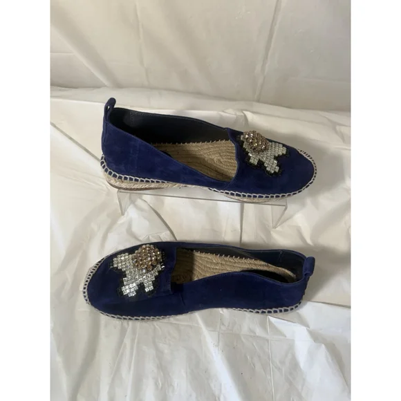 Anya Hindmarch Navy Espadrilles Size 37 Leather Suede - Picture 4 of 14